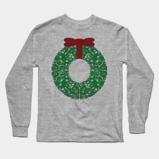 Happy holidays Christmas wreath Long Sleeve T-Shirt